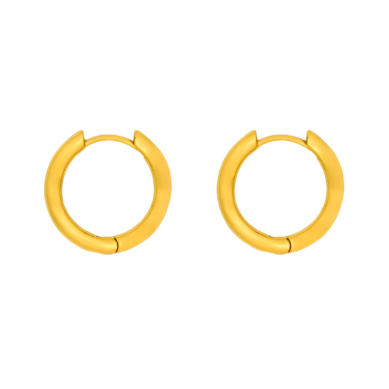 Double Hero Charm Hoop MIDI 18ct Gold Plate
