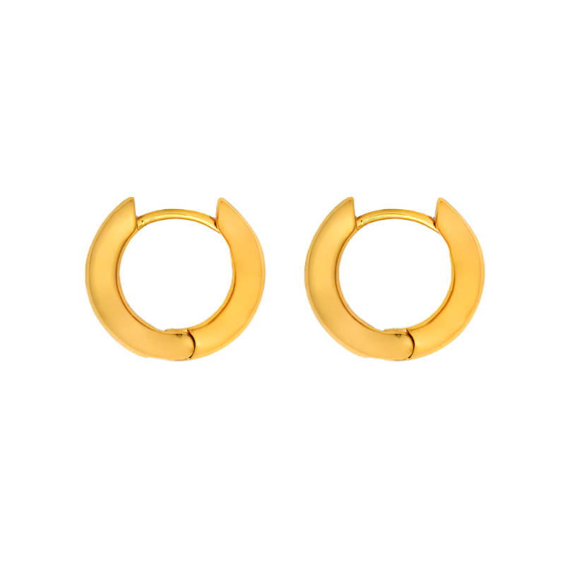 Double Hero Charm Hoop MINI 18ct Gold Plate