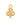 Gold charm shaped like a club with embedded crystal