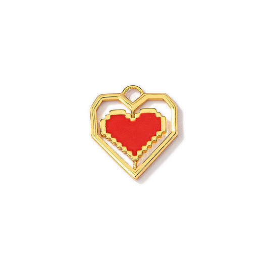pixelated spinning heart gold