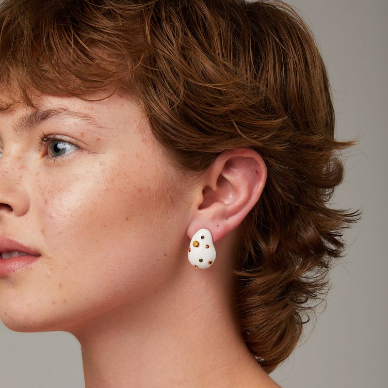 Dotty Enamel Multi Stone Earring