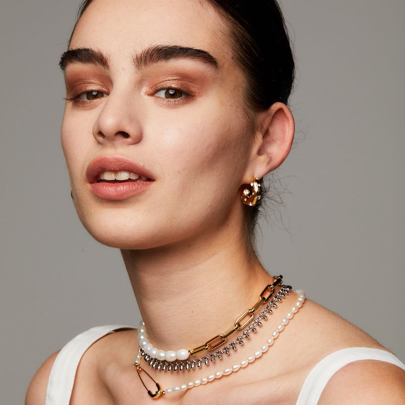 Blazing Diamante Chunky Hoops 18k Gold