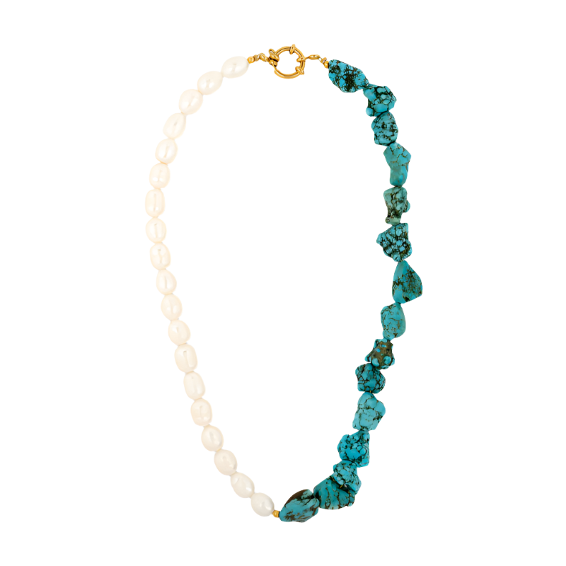 Hazy days - Turquoise & Freshwater Pearl Necklace