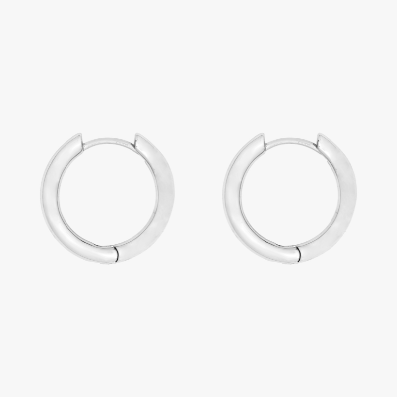 double hero charm hoops midi silver