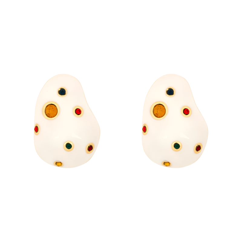 Dotty Enamel Multi Stone Earring