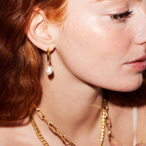 The pearl drop earring stack