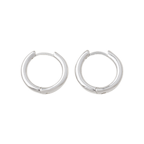 hero charm hoops midi silver
