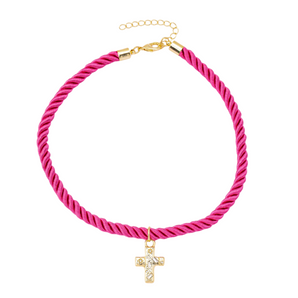 tangle gold cross necklace