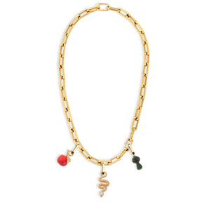 The apple and snake necklace stack