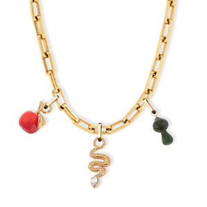 The apple and snake necklace stack