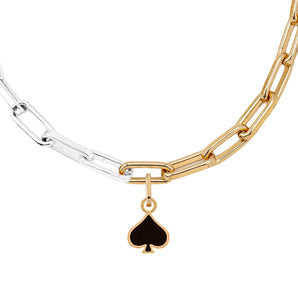 spade mixed metal mega necklace stack