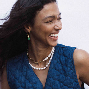 The half pearl mega and hero pearl necklace set