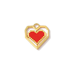 pixelated spinning heart: red