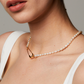 Punk Pearl Gold Safety Pin Choker