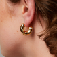 Blazing Diamante Chunky Hoops 18k Gold