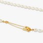 Punk Pearl Gold Safety Pin Choker