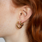 Double Hero Charm Hoop MIDI 18ct Gold Plate