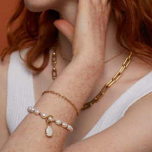 carina oyster shell mother of pearl gold